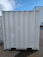 8' 7" x 8' Idaho Steel Storage Container- Sliding Glass Window W/Steel Bars Around The Widow - Steel Doors In Front With Latches Steel Door On Side With Key Lock - 6