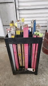 Metal Rack Full Of Various Types Of Tig Welding Rod