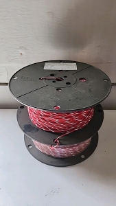 (2) Rolls Of Allied Wire 14 Gauge Red/White Wire