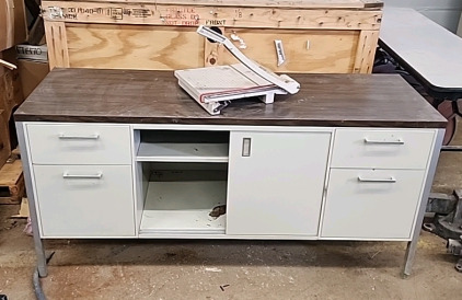 60" x 20" x 29" Metal Desk With Drawers