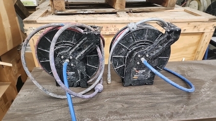 (2) Reel Works 3/8" x 50' Hose Reels With Hose