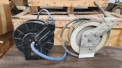 (1) Reelworks 3/8" x 50' Hose Reel (1) Metal Frame 3/8" x 50' Hose Real