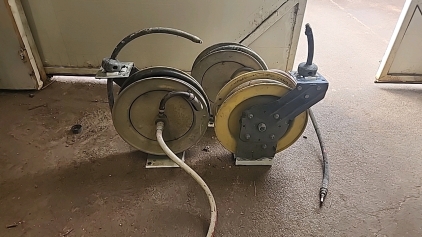 (3) Metal 3/8" x 50' Hose Reels With Hose