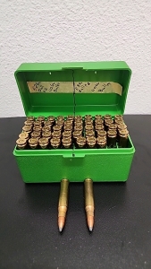 (50) .308 Win Ammunition Cartridges (1) Mtm Case Gard Ammo Box
