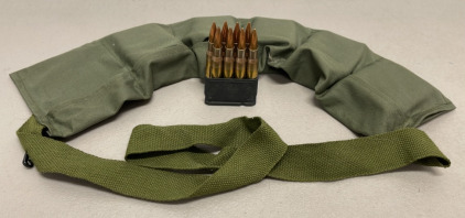 (48) Rounds Of 30-06 Ammunition Cartridges W/ 6 Magazines And 1 Military Ammunition Belt