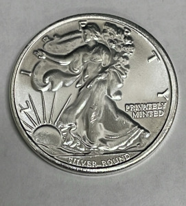 Walking Liberty One Troy Ounce .999 Silver Round