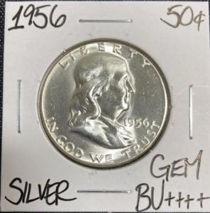 1956 Gem BU++++ Silver Franklin Half Dollar