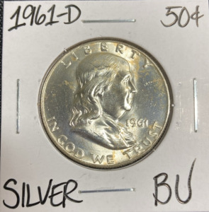 1961-D BU Silver Franklin Half Dollar