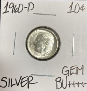1960-D Gem BU++++ Silver Roosevelt Dime