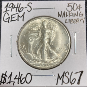 1946-S MS67 Gem Walking Liberty Half Dollar