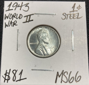 1943 MS66 WWII Steel Penny
