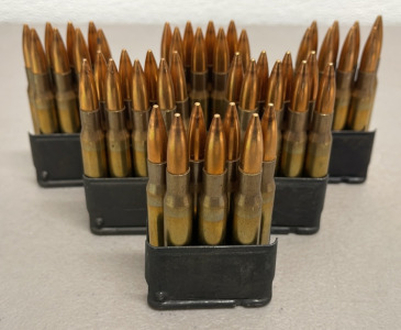 (45) Rounds Of 30-06 Ammunition Cartridges In (6) Magazines