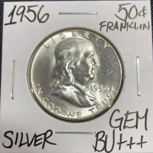 1956 Gem BU+++ Silver Franklin Half Dollar