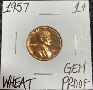 1957 Gem Proof Wheat Copper Penny