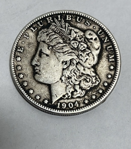 Authentic 1904 Morgan 90% Silver One Dollar Coin