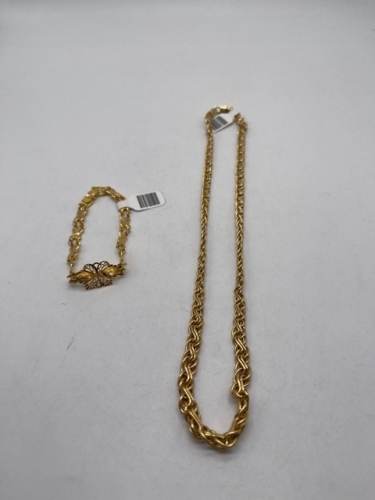 14KYG 18” Chain & 21KYG Gold Bracelet