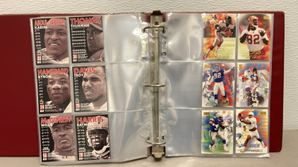 (190+) 1998 NFL Skybox Premium Football Cards Named To Isaac Bruce, Terrel Owens, Junior Seau, Andre Reed, And Many More W/ Binder