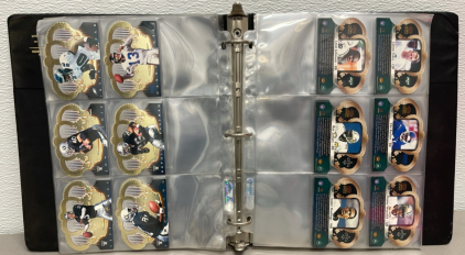(90) NFL 1998 Players Pacific Crown Royale Collectible Football Cards Named To Bruce Smith, Michael Irvin, Corey Dillon, Tiki Barber, And Many More W/ Binder