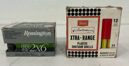 (2) Boxes Of Remington Sp2x6 Shotgun Shells (10 Per Box). (1) Box Of Sears Xtra- Rangs Shotgun Shells