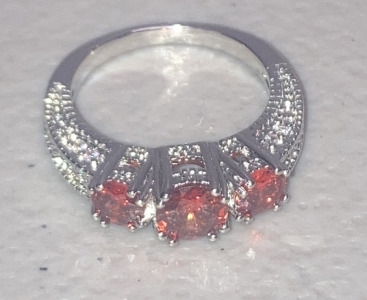Size 8 1/2 Red Ruby .925 Ring