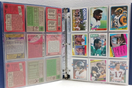 22 Pages of Football Collectible Cards in Protective Binder/Sleeves