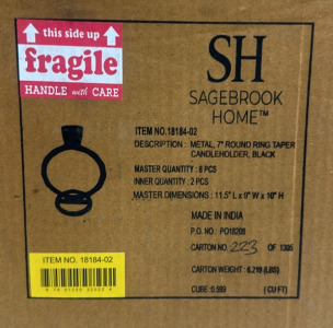 (2) Boxes Of 2 Metal 7&rsquo;&rsquo; Round Ring Candle Holders