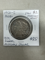 Authentic 1921 Morgan 90% Silver One Dollar Coin