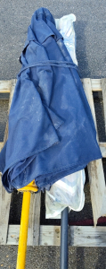 (2) Patio Umbrellas 1 Blue 1 Multi Color 9'x7' No base