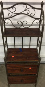 Vintage Bathroom Stand Wood Metal With Wood Shelf&rsquo;s 44&rdquo;x11&rdquo;