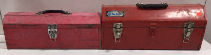 (2)Nampa New Brilain Hand tools Tool Box Red (1) 19&rdquo;x6&rdquo;1/4 (1) 19&rdquo;7/8x7