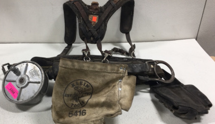 Klein Tools Leather Tool Belt With Wire Feeder &Bags