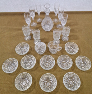 (1) Cut Glss Decanter & More
