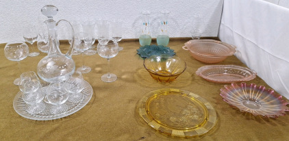 (1) Decanter W/(8) Matching Glasses & More