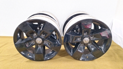 (4) Dodge 1500 Rims W/TP Sensors, (1) Rim Has Damage to Plactic Cover