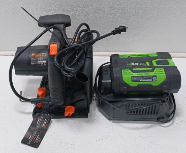 (1) WEN Plunge Circular Track Saw 126$ Value (1) EGO Battery & Charger 115$ Value