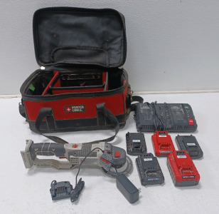 (1) Porter Cable 20v Cut Off Angle Grinder With Batteries & Charger In Bag