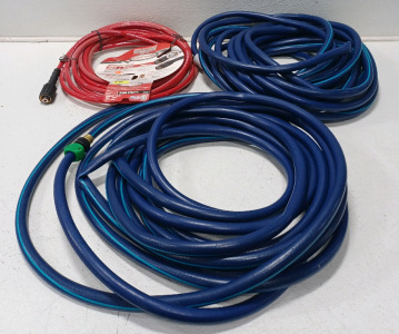 (1) Universal Pressure Washer Hose (2) Blue Hoses