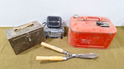 (1) Mercury Marine Gas Tank, (1) Pair Pruning Shears & More