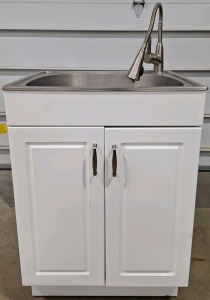 (1) Cabinet W/ Stainless Steel Sink, Drain & Faucet