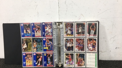 Binder of NBA Trading Cards