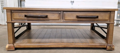 (1) Rolling Coffee Table W/ 2 Drawers