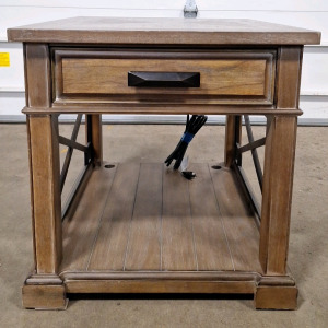 (1) End Table W/Drawer & AC Outlet