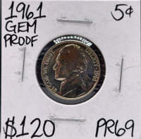 1961 PR69 Gem Proof Jefferson Nickel