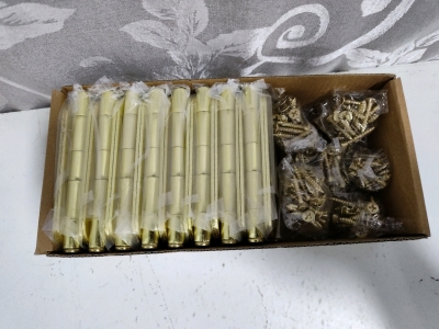 (2) 18 Pack Boxes of Satin Brass Door Hinges with Screws 4"X4"