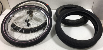 (6) Assortment&rsquo;s Bike Tires &Rims (2)18&rdquo;x2&rdquo;10 (2)..16&rdquo;.. (2) 20&rdquo;