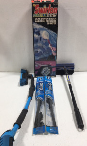 (1) Swirlon Gear Driven High Pressure Sprayer(2) Brush &Window Scraper (2)17&rdquo;windshield Wipers