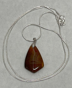 18.10ct. Natural Red Druzy Geode Gemstone Pendant W/ Silver .925 Necklace