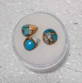 Set Of Three 5.50ct Oyster Copper Turquoise