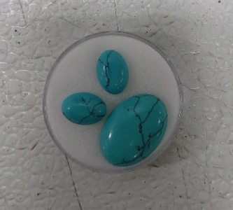 (3) 25.70ct Turquoise Gemstone Oval Cabochons