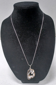 Beautiful Geode Slice Free-form 24" .925 Necklace